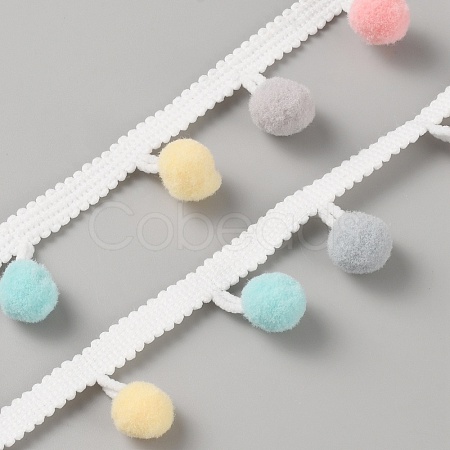 Macaron Color Polyester Pom Pom Ball Decorative Ribbons LS-OCOR-WH0090-61A-1