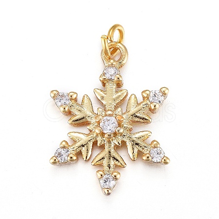 Brass Micro Pave Clear Cubic Zirconia Pendants LS-KK-I674-21G-1
