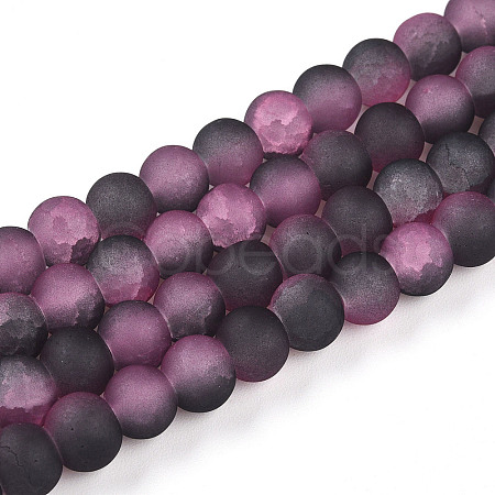 Crackle Glass Beads Strands GLAA-N009-6mm-09-1