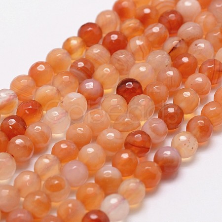 Natural Red Agate Beads Strands G-G736-19-4mm-1