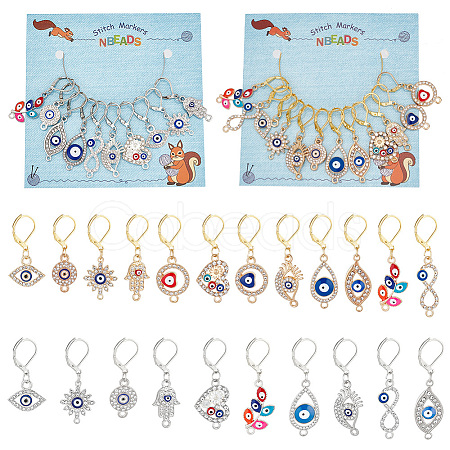 Evil Eye Theme Stitch Markers HJEW-AB00203-1