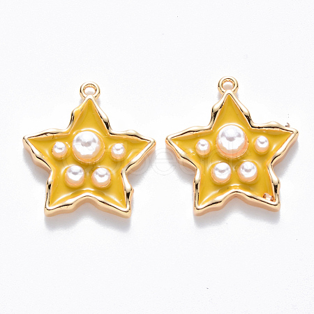 Brass Enamel Pendants KK-T049-056G-05-NF-1