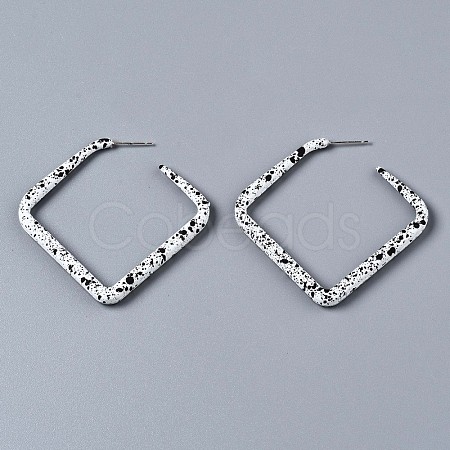 Spray Painted CCB Plastic Stud Earrings EJEW-Q020-001A-1