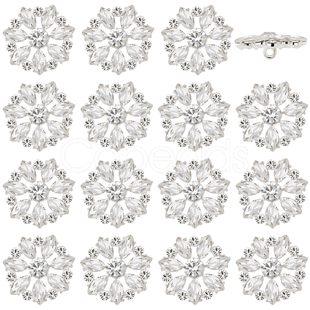 12Pcs 1-Hole Alloy Shank Buttons BUTT-FG0001-29-1