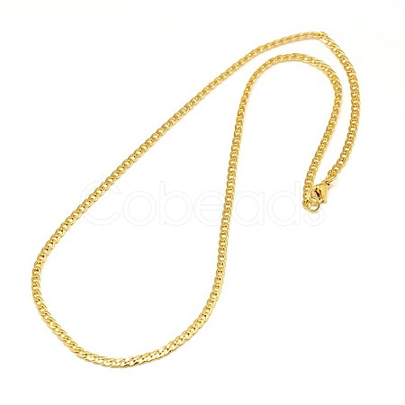 304 Stainless Steel Curb Chain/Twisted Chain Necklace Making STAS-A028-N108G-1