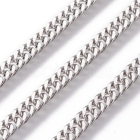 Tarnish Resistant 304 Stainless Steel Cuban Link Chains CHS-E018-13P-1
