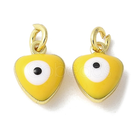 Brass Enamel Charms KK-S518-03E-G-1