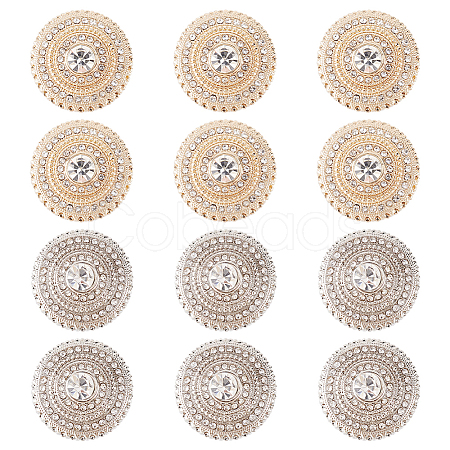 12Pcs 2 Colors 1-Hole Alloy Button DIY-FG0003-54-1