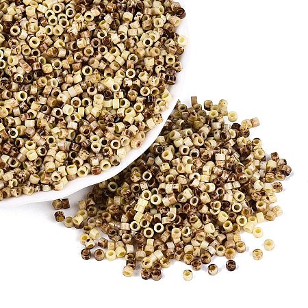 Opaque Picasso Cylinder Glass Beads SEED-Q039-06A-20-1