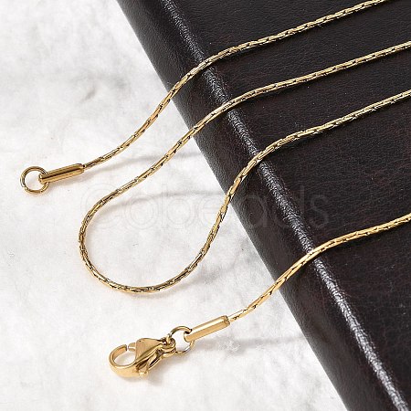304 Stainless Steel Boston Chain Necklaces STAS-O053-16G-1