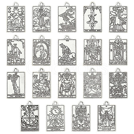 40Pcs 20 Styles Tibetan Style Zinc Alloy Pendants FIND-CJC0004-36-1