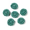 Synthetic Coral Carved Beads, Flower, Dyed, Dark Cyan, 15x16x8mm, Hole: 1.2mm