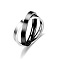 Stainless Steel Rotating Rings, Criss Cross Rings, Black, Inner Diameter: 18mm