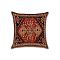 Square Cotton Linen Pillow Covers, Persian Style Pattern Cushion Cover, for Couch Sofa Bed, Square, without Pillow Filling, Dark Red, 450x450mm