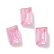 Glass Rhinestone Cabochons, Point Back & Back Plated, Faceted, Rectangle, Light Rose, 6x4x2.5mm