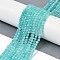 Natural Amazonite Beads Strands, Round, Faceted, 4mm, Hole: 0.6mm, about 100pcs/strand, 15.43''(39.2cm)