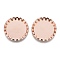 304 Stainless Steel Cabochon Settings, Serrated Edge Bezel Cups, Flat Round, Rose Gold, Tray: 14mm, 17x2mm