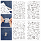 4 Sheets 11.6x8.2 Inch Stick and Stitch Embroidery Patterns, Non-woven Fabrics Water Soluble Embroidery Stabilizers, 297x210mmm