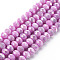 Opaque Baking Painted Glass Beads Strands, Imitation Stones, Faceted, AB Color Plated, Rondelle, Violet, 8x6mm, Hole: 1.2mm, about 63~64pcs/strand, 15.87 inch~16.14 inch(40.3~41cm)