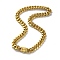 Ion Plating(IP) 304 Stainless Steel Cuban Link Chain Necklaces, Golden, 24.45 inch(62.1cm)