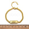Brass Cuban Link Chain Bracelets BJEW-A035-01G-3