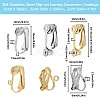 24Pcs 6 Styles 304 Stainless Steel Clip-on Earring Converters Findings STAS-SC0006-79-2