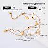 304 Stainless Steel Natural White Shell Link 2-Strand Bracelets for Women YA2054-1-1