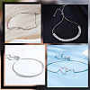2Pcs 925 Sterling Silver Chain Link Bracelet Making MAK-BBC0001-02-5
