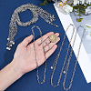 12Pcs 4MM 304 Stainless Steel Paperclip Chain Necklaces NJEW-NB0001-38A-3