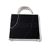 Natural Dyed & Heated Black Agate Pendants G-G977-04P-01-2