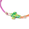 Spray Painted Synthetic Turquoise Cross Braided Bead Bracelets BJEW-JB12583-4