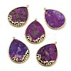 Natural White Jade Imitation Sugilite Pendants G-E609-02G-01-1