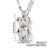 Brass Pave Cubic Zirconia Cute Bear Pendant Necklaces for Women ZL7523-6-1