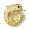 Rack Plating Brass Micro Pave Clear Cubic Zirconia Pendant Settings KK-H485-05G-1
