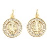 Brass Pave Cubic Zirconia Pendants KK-U009-10D-G-1