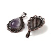 Natural Amethyst Teardrop Pendants G-K363-01R-05-2