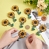 Sunflower Rhinestone Appliques AJEW-WH0367-60-3