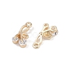 Brass Micro Pave Clear Cubic Zirconia Pendants KK-K351-46E-G-2