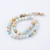 Frosted Natural Flower Amazonite Round Bead Strands X-G-J363-01-8mm-2