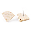 Ash Wood Stud Earring Findings EJEW-N017-011Q-3