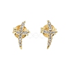 925 Sterling Silver Clear Cubic Zirconia Stud Earrings EJEW-Q032-01D-G-4