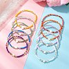 10Pcs Glass Seed Beads & Glass & Natural Trochid Shell Beaded Stretch Bracelets for Women BJEW-MZ00285-2