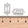 Brass Micro Pave Clear Cubic Zirconia Connector Charms CU-CBA7BFE-01B-P-2
