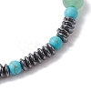 Natural Green Aventurine & Synthetic Turquoise & Non-magnetic Synthetic Hematite Beaded Stretch Bracelets BJEW-JB10827-4