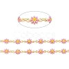 Brass Daisy Flower & Oval Link Chains CHC-I035-13G-10-2