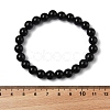 Natural Obsidian Beaded Stretch Bracelets BJEW-Q692-12-8mm-2