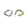 Ion Plating(IP) 304 Stainless Steel Trapezoid Hoop Earrings for Women EJEW-P202-05MC-2