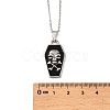 Halloween Theme 304 Stainless Steel Black Enamel Coffin with Skull Pendant Necklaces for Men LS-NJEW-Z090-01P-3