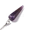 Natural Amethyst Hexagonal Pointed Cone Dowsing Pendulum Pendants G-G983-05P-01-4