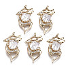 Brass Micro Pave Cubic Zirconia Pendants X-KK-R111-028-1